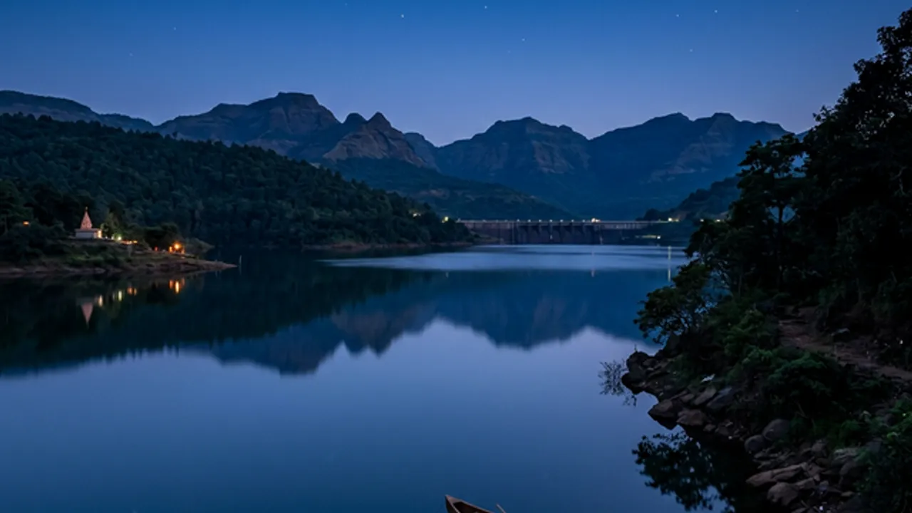 Bhandardara Lake at blue hour