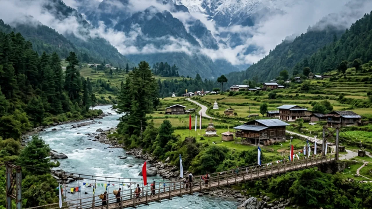 Traditional architecture in Mechuka valley